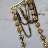 Statement Upcycled Vintage Silver Rhinestone  Ear Cuff