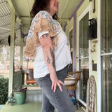 Boho Repurposed Vintage Shawl Scarf Collar