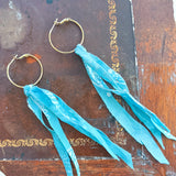 Repurposed Vintage Bandana Fringe Hoop Earrings