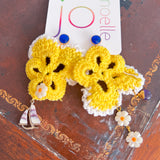 Yellow Floral Colorful Dangle Earrings