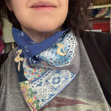 Western Boho Repurposed Shabby Chic Vintage Bandana Head Scarf