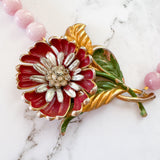 Colorful Eclectic Gemstone Flower Pendant Necklace