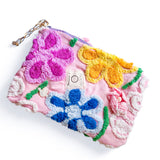 Vintage Repurposed Floral Fabric Clutch Handbag