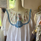 Embroidered Flowy Peasant Blouse,  Bell SleeveTop