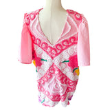 Boho Pink Peacock Chenille Mini Dress