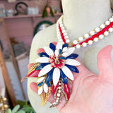 Americana Repurposed Vintage Necklace