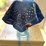 One of a Kind Vintage Patchwork Bandana Scarf | Shabby Chic Head Scarf | Upcycled Boho Neckerchief