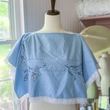 70’s Style Embroidered Wrap Blouse