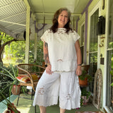 Embroidered Boho Cap Sleeve Blouse