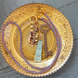 Boho Skeleton Key Lariat Charm Necklace