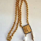 Paris Charm Necklace, Repurposed Vintage French Charm Pendant Necklace