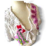 Boho Peacock Short Sleeve Floral Chenille Cardigan
