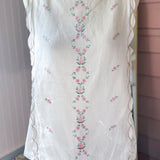 Pink Floral Embroidered Sleeveless Top