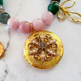 Locket Charm Bracelet with Gemstones