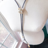 OOAK Bolo Rosebud Charm Necklace