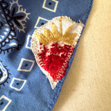One of a Kind Vintage Patchwork Bandana Scarf | Shabby Chic Head Scarf | Upcycled Boho Neckerchief