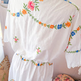 Floral Embroidered Kimono Duster| Drawstring Kimono