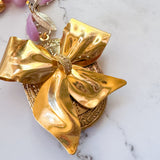Colorful Eclectic Gemstone Bow Locket Necklace