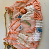 Vintage Orange and Peach Repurposed MCM Floral Fabric Handbag
