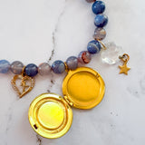 Locket Charm Bracelet with Gemstones