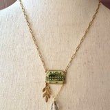 Paris Charm Necklace, Repurposed Vintage French Charm Pendant Necklace