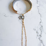 Vintage Watch Band Hand Chain Bracelet – Unique Upcycled Jewelry for Boho Style