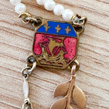 Repurposed Vintage French Charm Gemstone Necklace