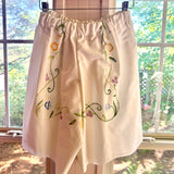 Handmade Floral Embroidered Mid Rise Long Shorts