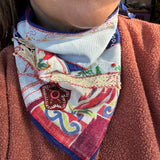 One of a Kind Vintage Patchwork Bandana Scarf | Shabby Chic Head Scarf | Upcycled Boho Neckerchief