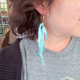 Repurposed Vintage Bandana Fringe Hoop Earrings