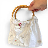 Repurposed Vintage Floral Embroidered Market Top- Handle Handbag
