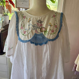 Embroidered Flowy Peasant Blouse,  Bell SleeveTop