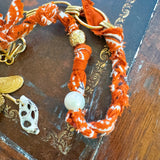 Bandana Charm Necklace/Wrap Bracelet One of a Kind