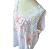 Boho Pastel Floral Bow Sleeveless Tunic
