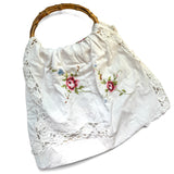 Repurposed Vintage Floral Embroidered Market Top- Handle Handbag