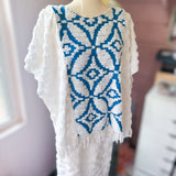Boho MCM Peasant Blouse, Short Sleeved Top
