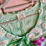 Boho Short Sleeve Floral Chenille Cardigan