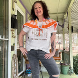 Boho Repurposed Vintage Shawl Scarf Collar