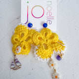 Yellow Floral Colorful Dangle Earrings
