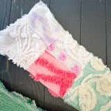 Repurposed Vintage Chenille Multi Colored Patchwork Scarf