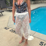 Boho Lace Cropped Bloomers, Lounge Pants