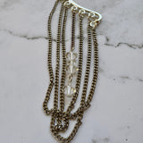 Statement Upcycled Vintage Silver and Crystal  Ear Cuff