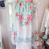 Floral Tank Dress, Up-cycled Tablecloth A-Line Dress