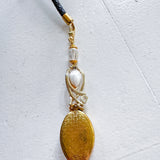 OOAK Bolo Rosebud Charm Necklace
