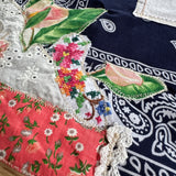 One of a Kind Vintage Patchwork Bandana Scarf | Shabby Chic Head Scarf | Upcycled Boho Neckerchief