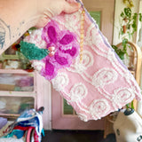 Vintage Repurposed Floral Fabric Clutch Handbag