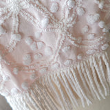 Boho Romantic Pale Pink Fringe Strapless Crop Top