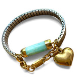Gemstone Charm Watch Band Bracelet – Unique Upcycled Jewelry for Boho Style