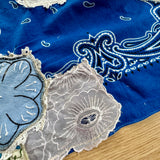 One of a Kind Vintage Patchwork Bandana Scarf | Shabby Chic Head Scarf | Upcycled Boho Neckerchief