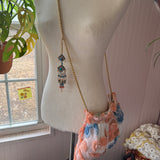 Vintage Orange and Peach Repurposed MCM Floral Fabric Handbag